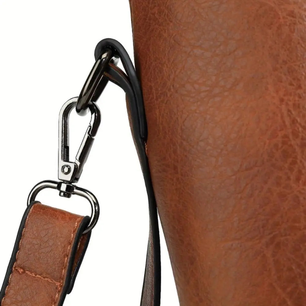 Women's Vintage Faux Leather Tote Bag