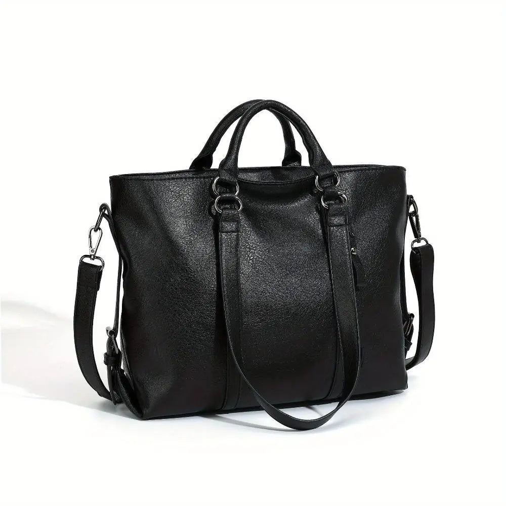 Women's Vintage Faux Leather Tote Bag