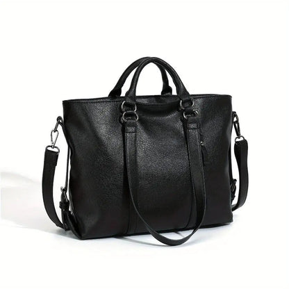 Women's Vintage Faux Leather Tote Bag