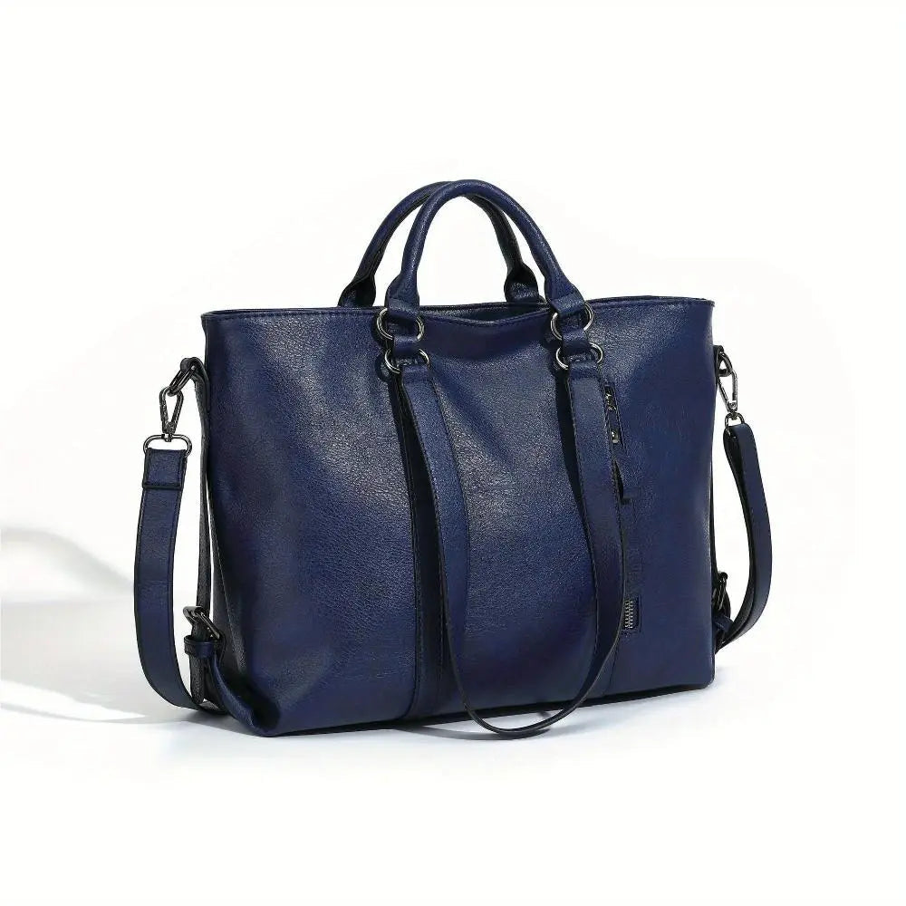 Women's Vintage Faux Leather Tote Bag