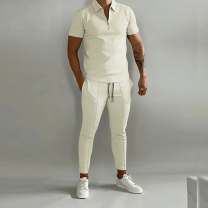 Men's Zip-Up Shirt and Trousers Co-Ord Set
