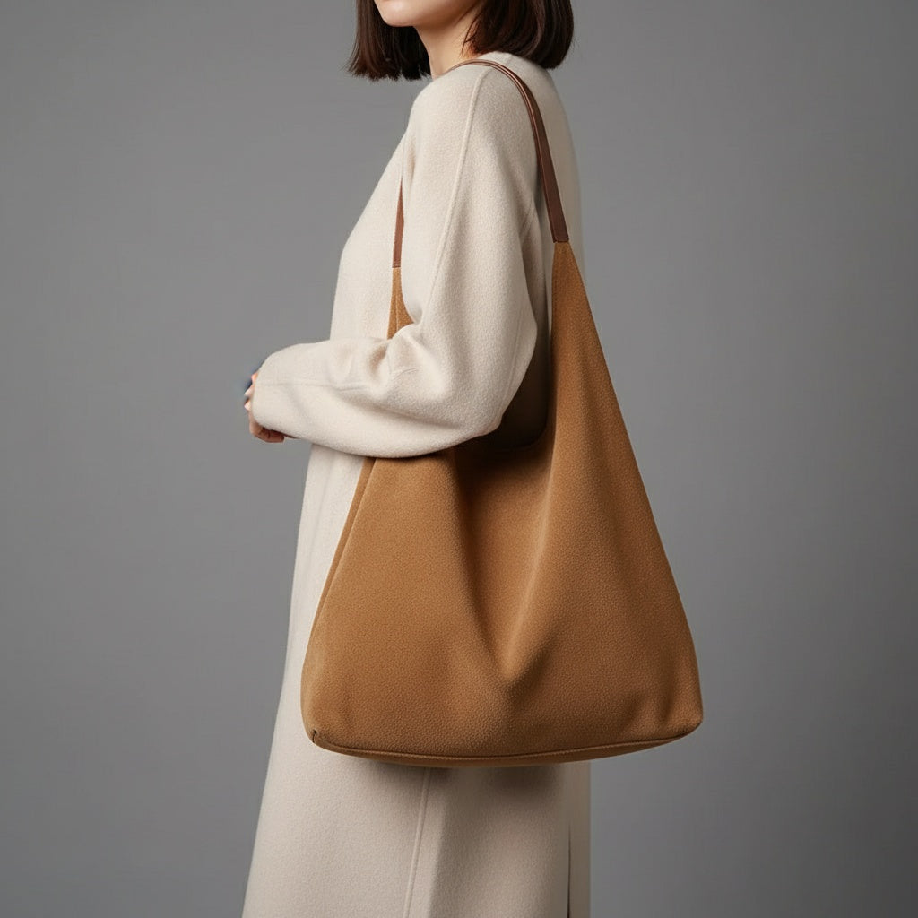 Women's Suede Slouchy Hobo Shoulder Bag