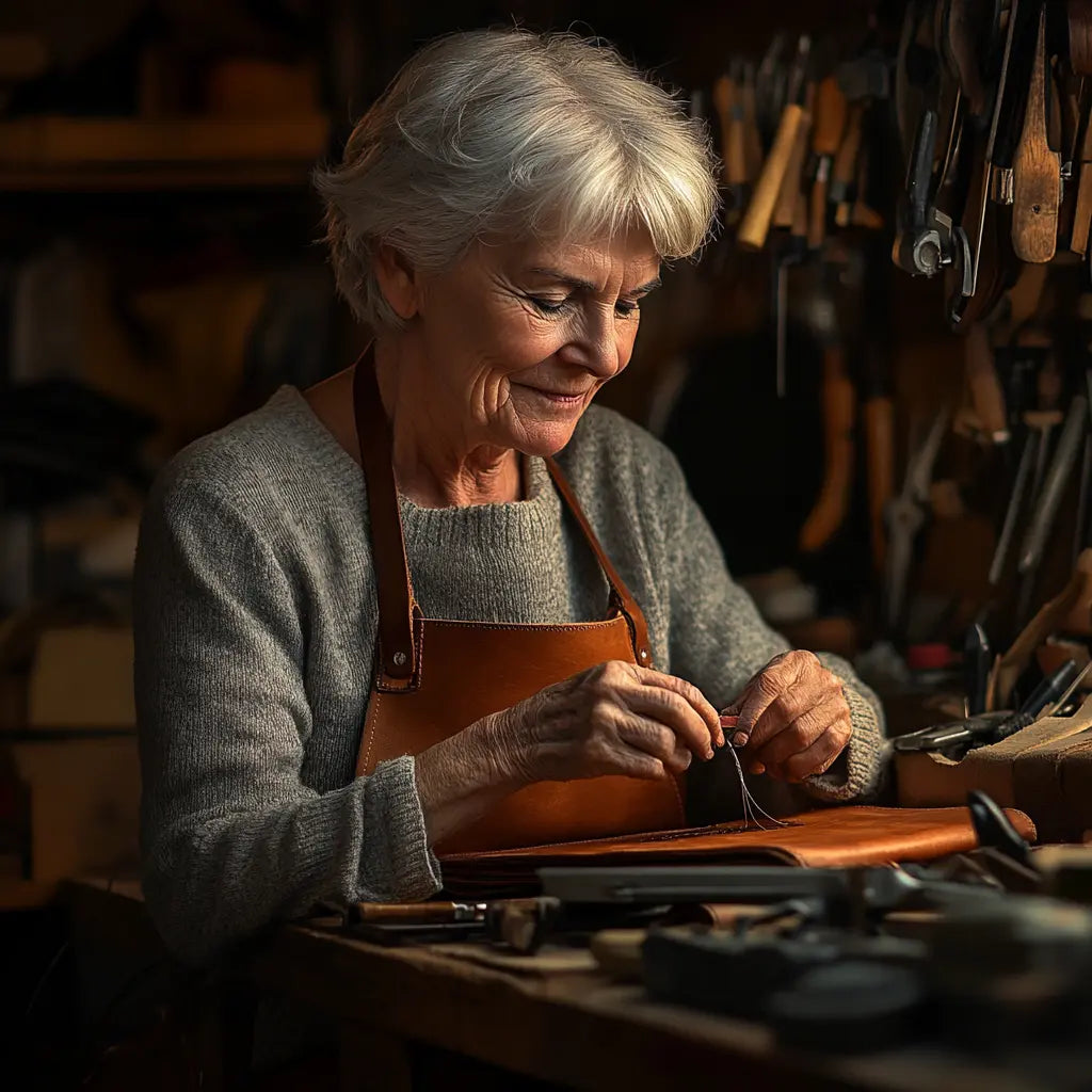 Women's Full Grain Leather Shoulder Bag with Integrated Wallet