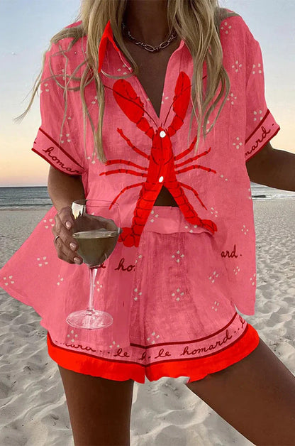 Women's Two-Piece Shorts Set for Summer and Beach