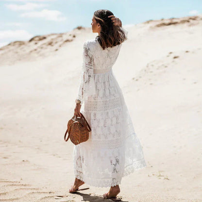 Long-Sleeve Boho Summer Maxi Dress for Women