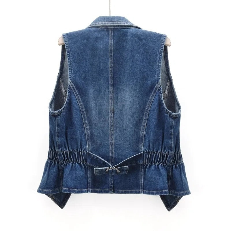Women's Casual Sleeveless Denim Vest