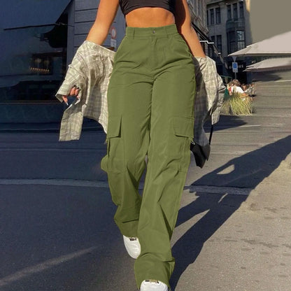 Women's High-Rise Streetwear Cargo Trousers