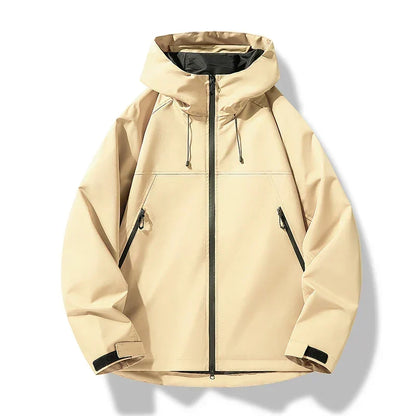 Men's Hooded Windproof and Waterproof Shell Jacket