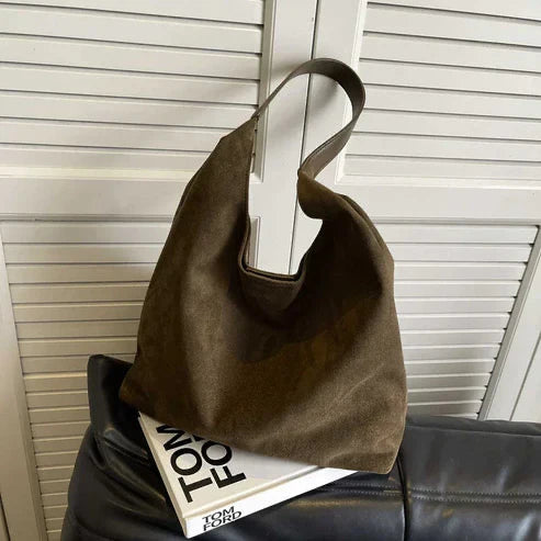 Women's Suede Slouchy Hobo Shoulder Bag