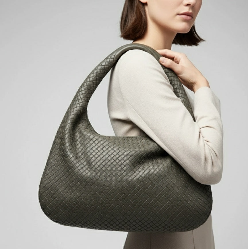 Women's Handcrafted Woven Leather Handbag