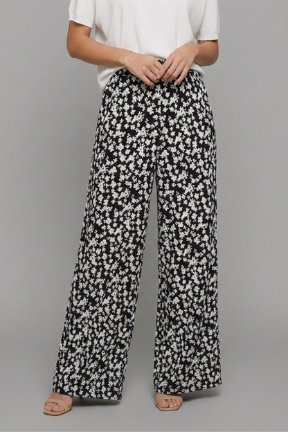 Women's Floral Print Wide-Leg Casual Palazzo Pants