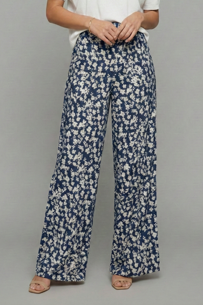 Women's Floral Print Wide-Leg Casual Palazzo Pants