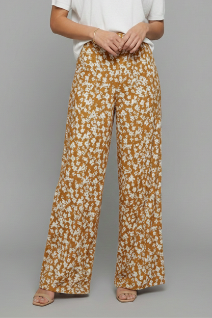 Women's Floral Print Wide-Leg Casual Palazzo Pants