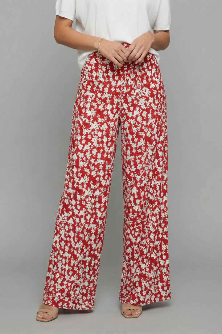 Women's Floral Print Wide-Leg Casual Palazzo Pants