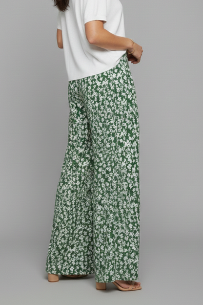 Women's Floral Print Wide-Leg Casual Palazzo Pants