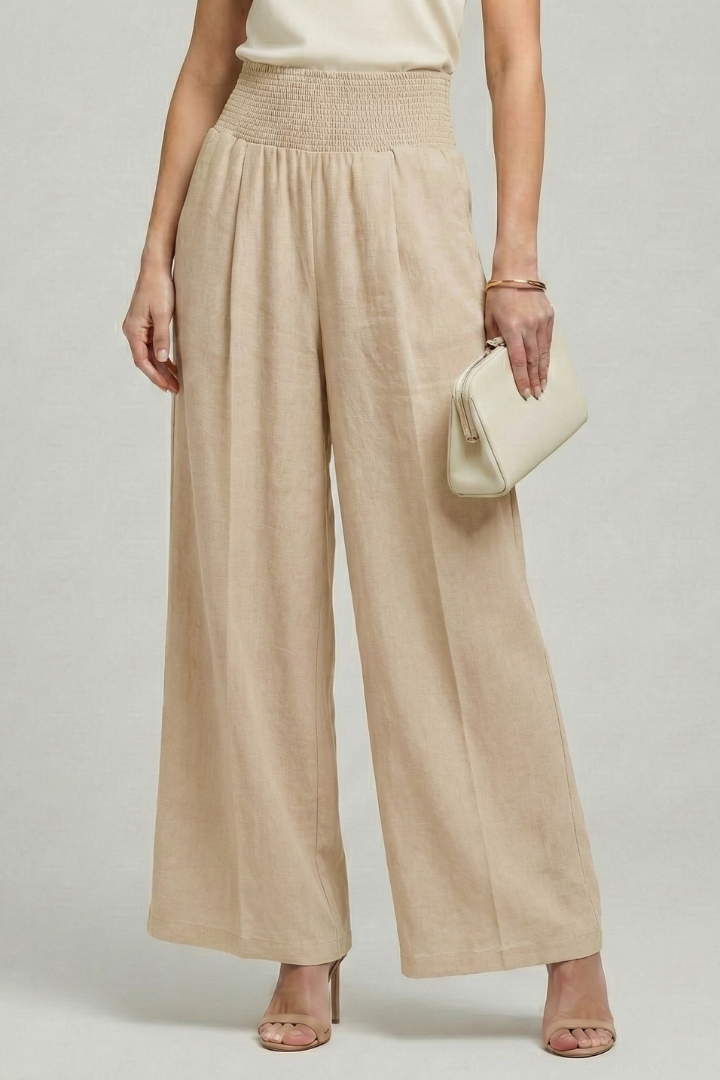 Women's Pleated High-Waist Palazzo Trousers