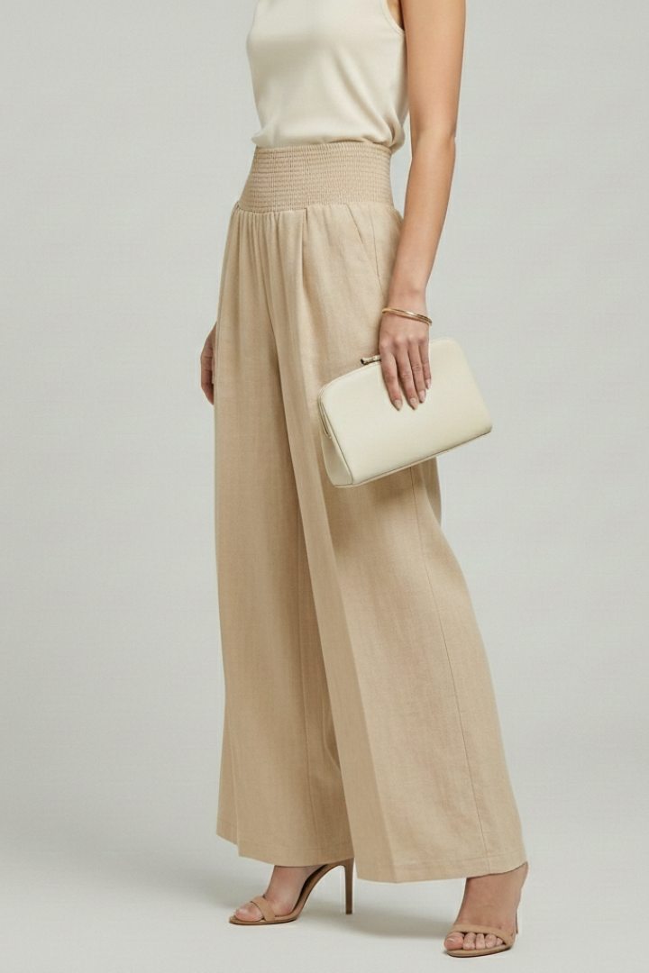 Women's Pleated High-Waist Palazzo Trousers
