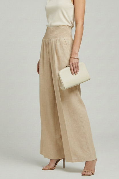 Women's Pleated High-Waist Palazzo Trousers