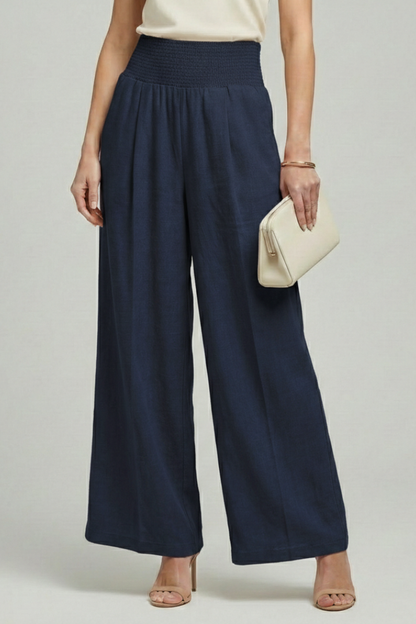 Women's Pleated High-Waist Palazzo Trousers