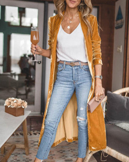 Women's Open-Front Longline Cardigan