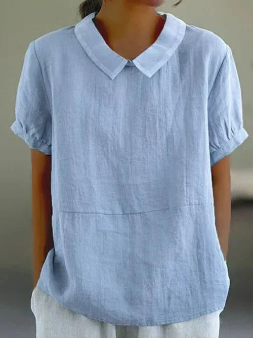 Women's Peter Pan Collar Linen Top