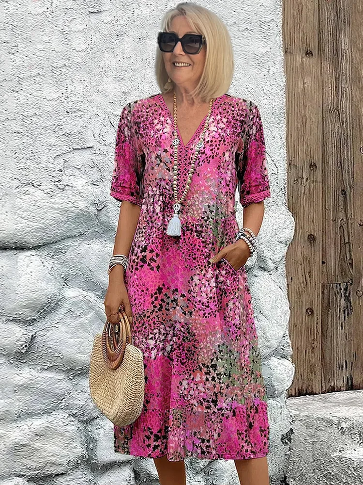 Women's Loose-Fit Floral Print Dress