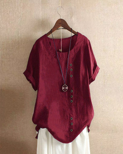 Women's Casual Summer Button-Accent Blouse