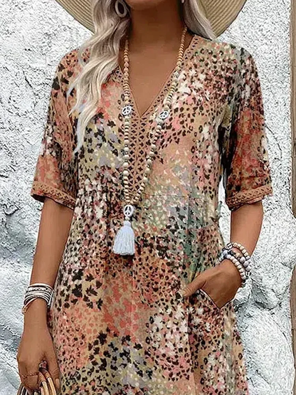 Women's Loose-Fit Floral Print Dress