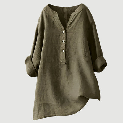 Relaxed-Fit Button-Up Shirt for Women
