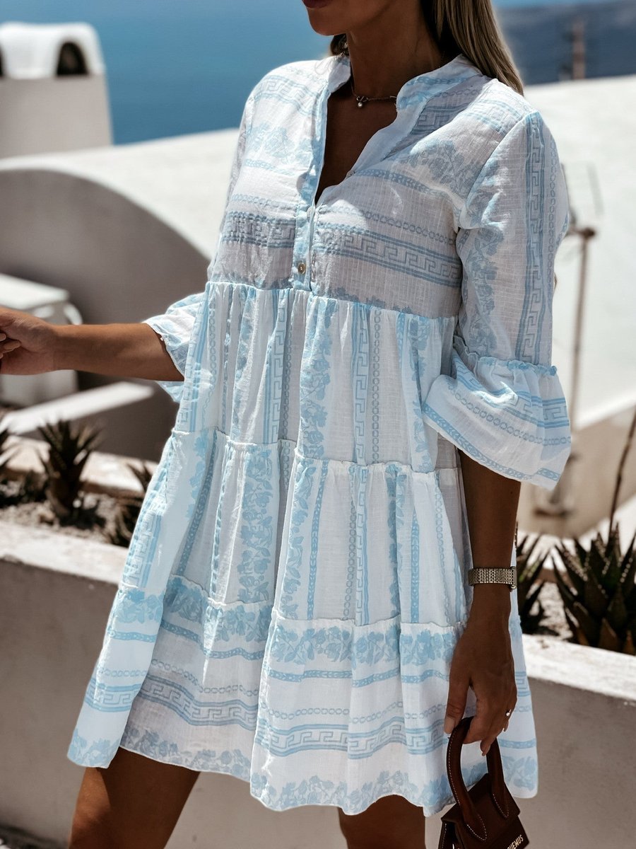 Women's Tiered Bohemian Summer Tunic Dress in Loose Fit