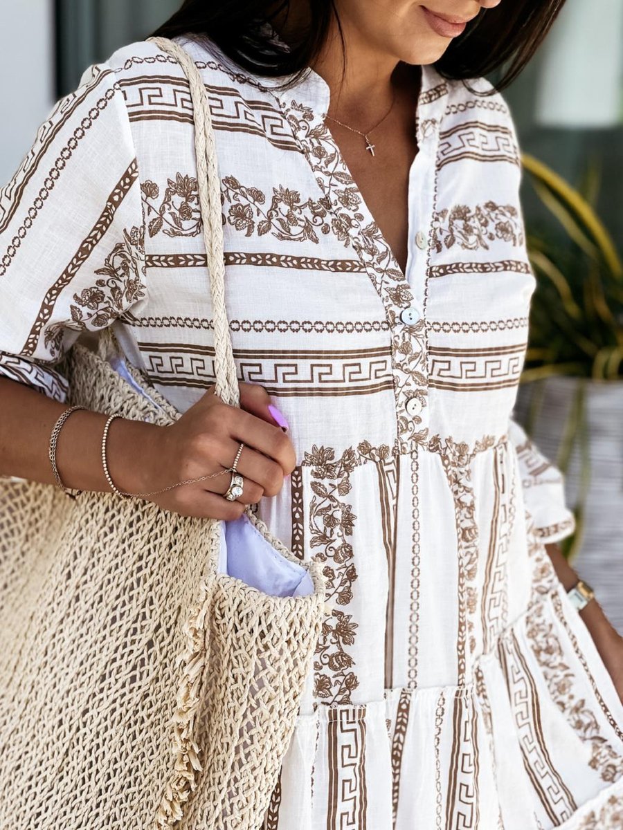 Women's Tiered Bohemian Summer Tunic Dress in Loose Fit