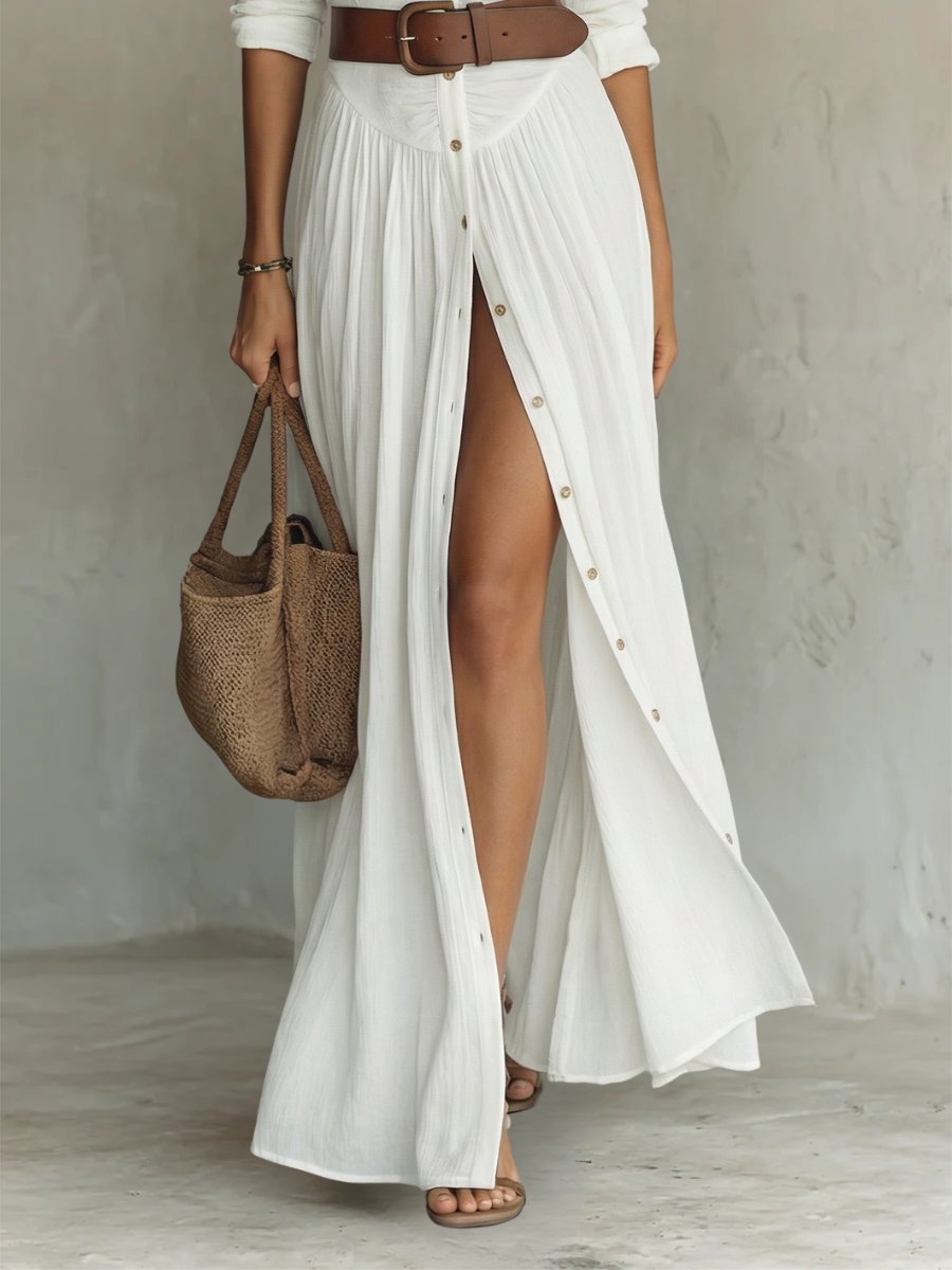 Women's Bohemian Belted Long Blouse Dress