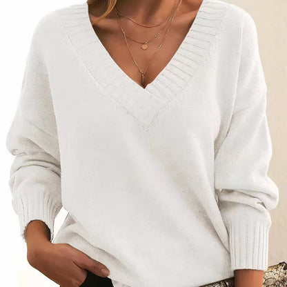 Women's V-Neck Knit Pullover Jumper