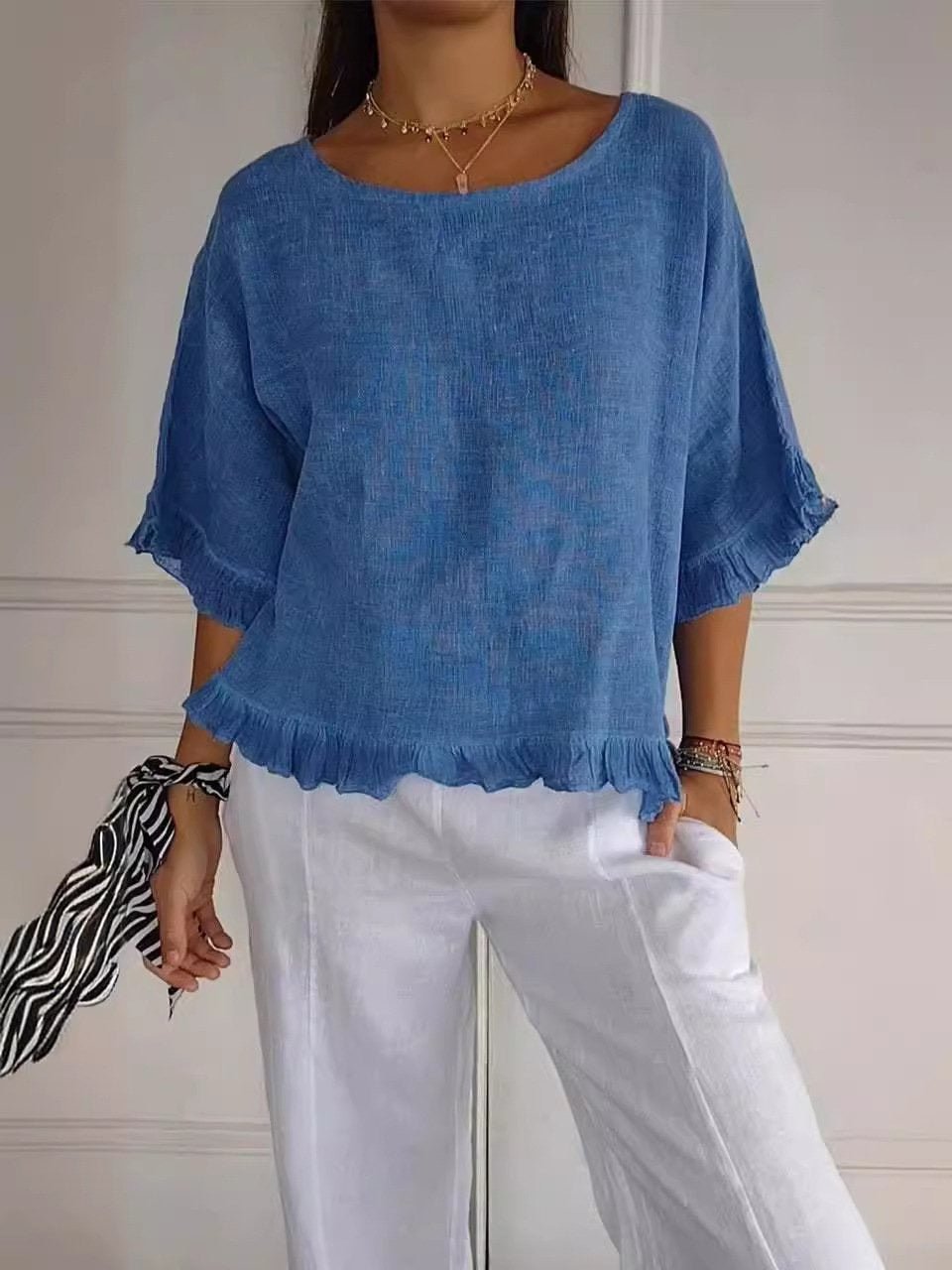 Women's Lightweight Ruffled Casual Blouse