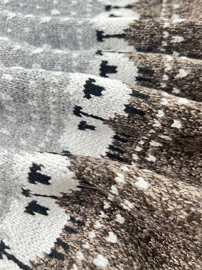 Women's Heavyweight Sheep Motif Jacquard Knit Sweater