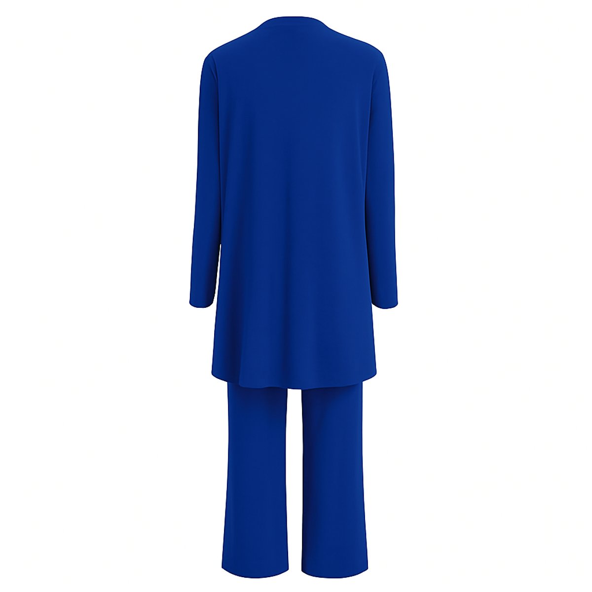 Women's 3-Piece Outfit with Open Duster Cardigan, Inner Top, and Culottes
