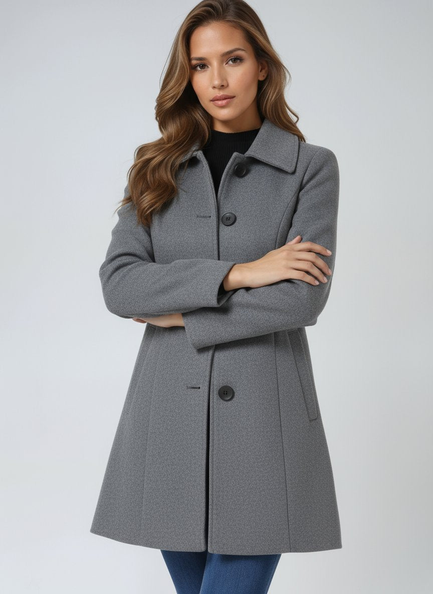 Women's Tailored Single-Breasted Midi Winter Coat