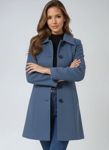 Women's Tailored Single-Breasted Midi Winter Coat