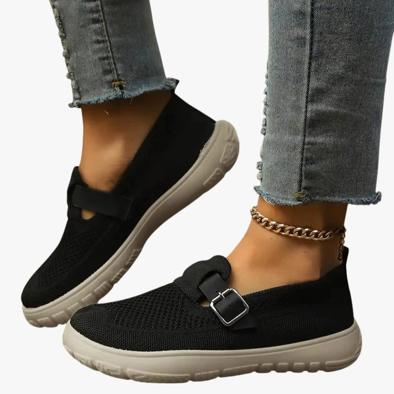 Women's Buckled Arch-Support Ergonomic Slip-On Shoes