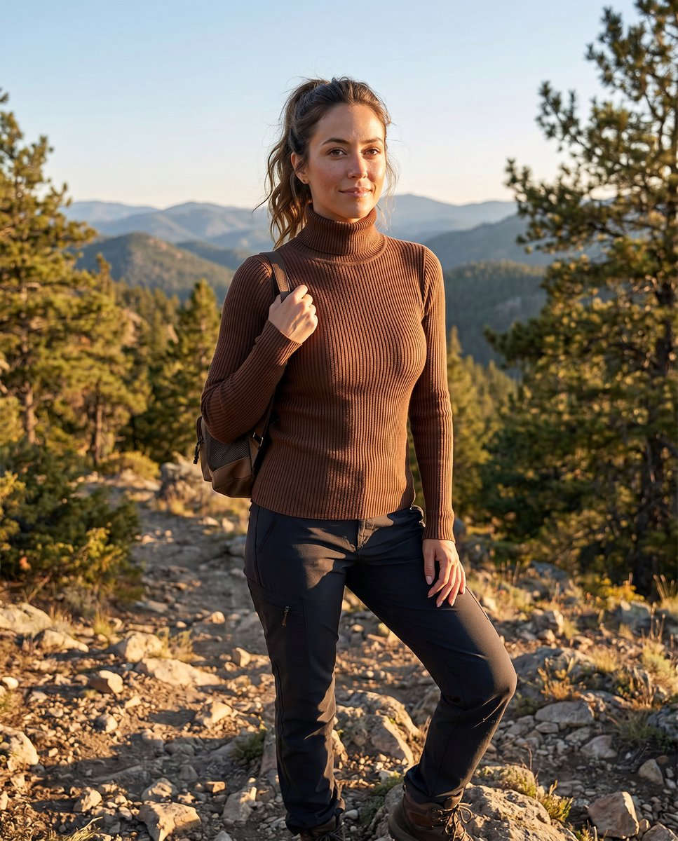 Women's Rib-Knit High-Neck Spring Pullover Sweater