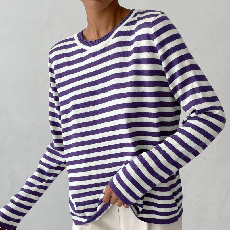 Women's Long-Sleeve Striped T-Shirt