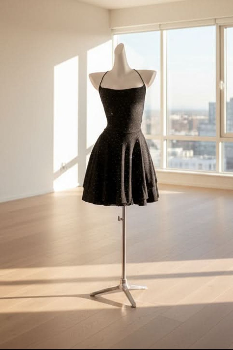 Women's Spaghetti-Strap Sparkly Skater Mini Cocktail Dress
