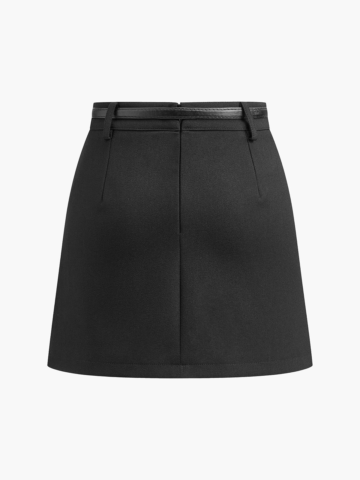 Women's Belted Structured Woven High-Rise Mini Skirt