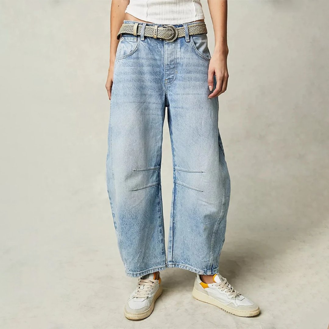 Women's Relaxed-Fit High-Waisted Wide-Leg Barrel Jeans