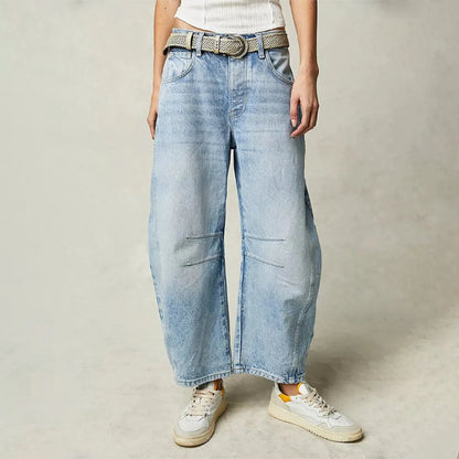 Women's Relaxed-Fit High-Waisted Wide-Leg Barrel Jeans