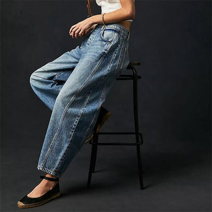 Women's Relaxed-Fit High-Waisted Wide-Leg Barrel Jeans
