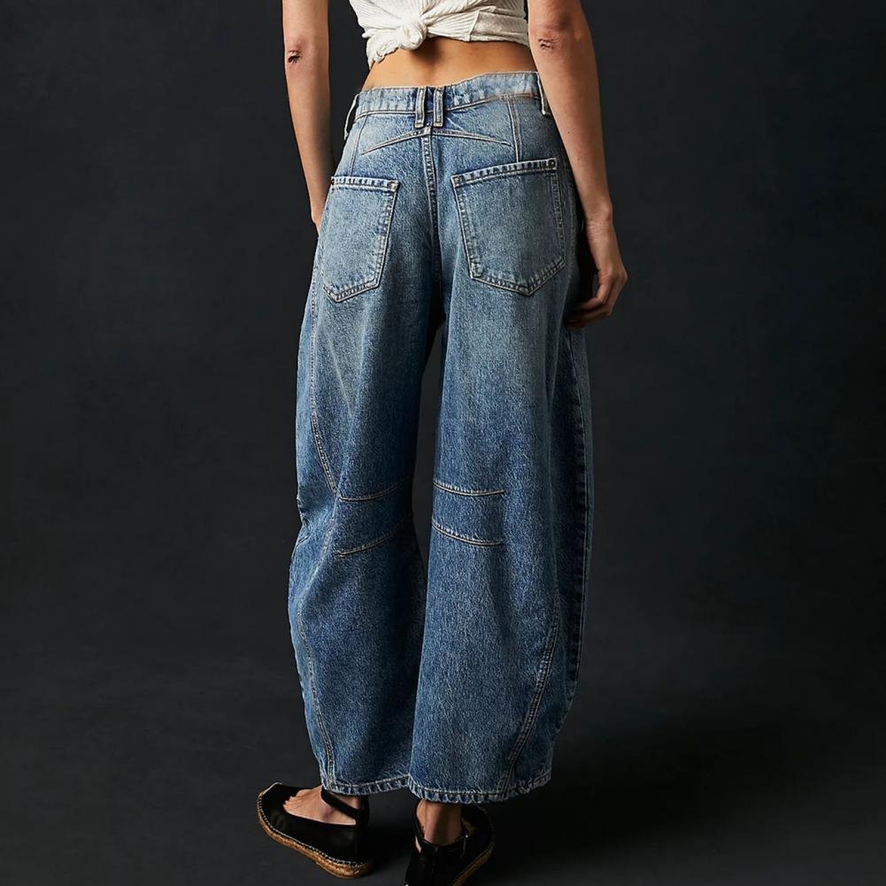 Women's Relaxed-Fit High-Waisted Wide-Leg Barrel Jeans