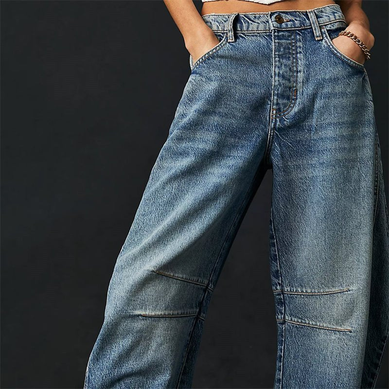 Women's Relaxed-Fit High-Waisted Wide-Leg Barrel Jeans