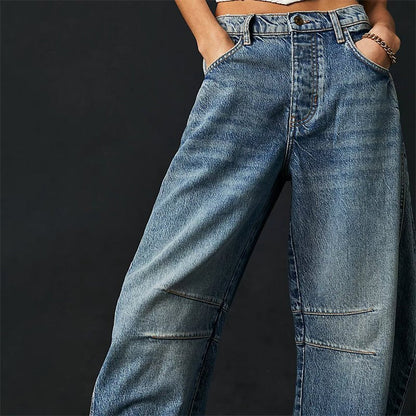 Women's Relaxed-Fit High-Waisted Wide-Leg Barrel Jeans