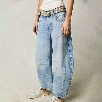 Women's Relaxed-Fit High-Waisted Wide-Leg Barrel Jeans